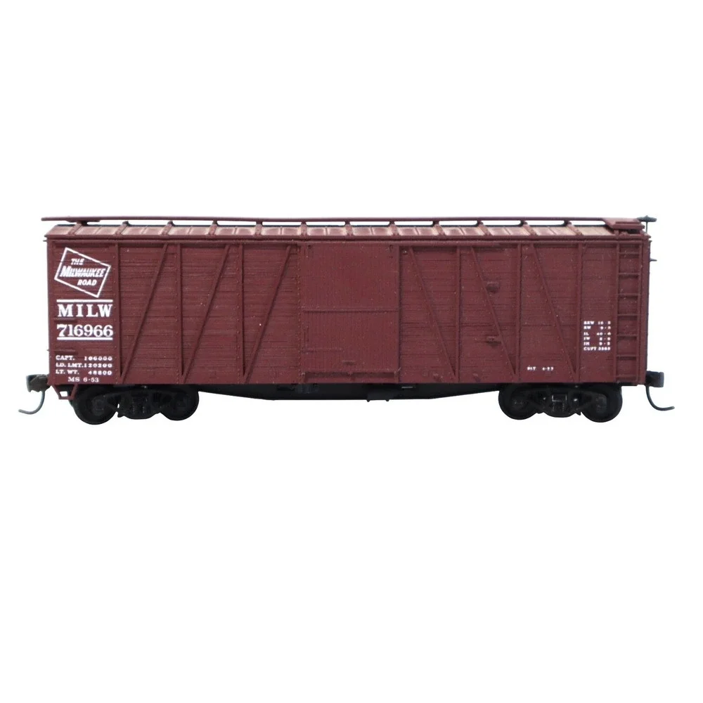 Milwaukee Road MILW 716966 Boxcar HO Scale Model Train Freight Car Brown